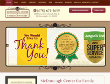 Tablet Screenshot of mcdonoughdentistry.com